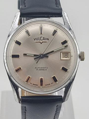 Vintage 1960's Vulcain Men's Automatic Calendar 17J Swiss Made Watch. Working.