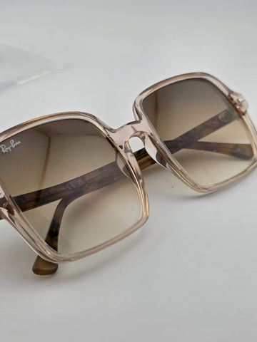 Vtg RAY-BAN RB 1973 1281/51 CLEAR PINK GRADIENT AUTHENTIC FRAME SUNGLASSES 53-20