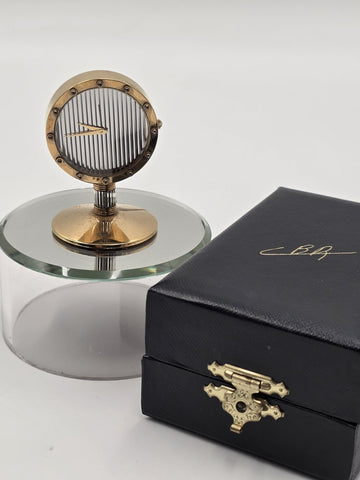 Ultra Rare Vintage Bernard Richards Paris France Luxury Desk Clock Original Box