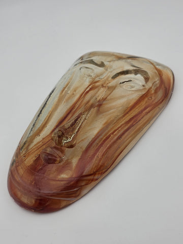 Rare Vintage Jaramillo Bros. Amber Skydreamer Hand Made glass mask.