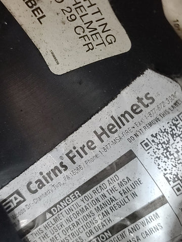 MSA Cairns 1010 2020 Green Firefighter Helmet Front Visor. Seen Fire Action.