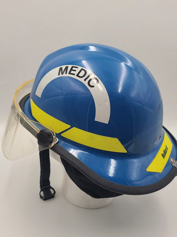 Vintage 2009 Bullard Firedome Medic Fire Helmet w/ Interior Lining & Face Shield