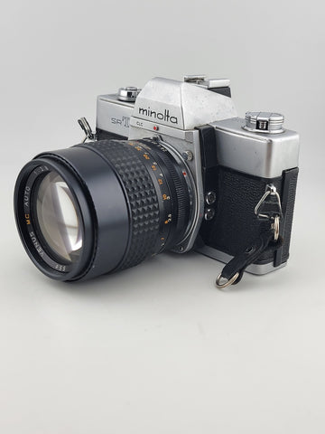 Minolta SRT 101 35mm SLR Film Camera W Venus 1:2.8 F 1 35mm Lens. Untested.