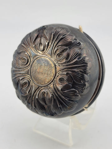 ANTIQUE VICTORIAN GORHAM STERLING SILVER TOY YOYO REPOUSSE LEAVES Steel Body