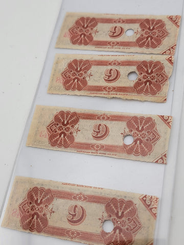 Norfolk & Western Railroad Co Gold Bond Coupons Stamps lot 4. $25 Issued 1894