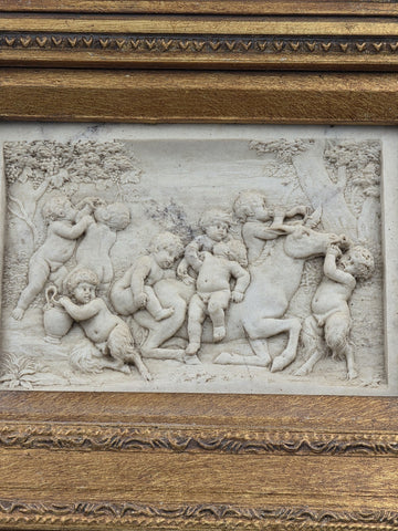 Rare Antique 19th C Enrico Braga Tondo Relief Mirror W Perfugium Regibus Coin