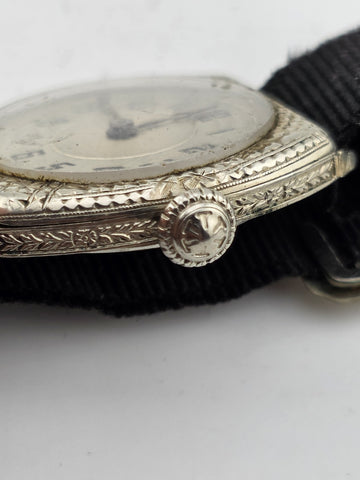 Rare Antique C 1915 E. Blancpain Swiss Manual 15j Watch. Engraved Case.  Working