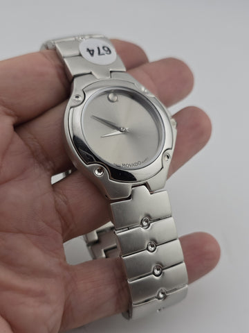 Movado Swiss Quartz 86.A1.816.2 Stainless Steel Museum Dial Men’s Watch. Running