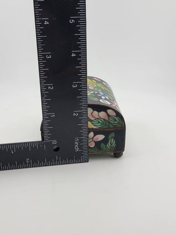 Rare Antique Chinese Cloisonne Enamel Inlaid Small Trinket, Jewelry Box.