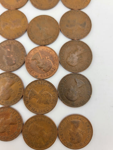 Lot Of 28 Queen Elizabeth II 1954-69 Great Britain Half Penny UK 1/2 Pence Coin
