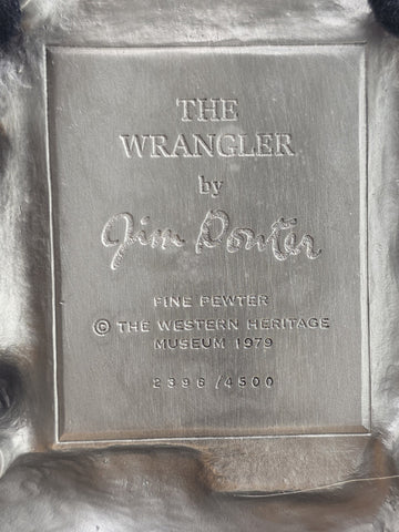 "The Wrangler" by Jim Ponter Pewter Figure Western Heritage Museum Vintage 1979