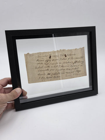 Ultra Rare 1798 Enoch Whipple Signed Church Receipt Salisbury MA Pulpit Payment