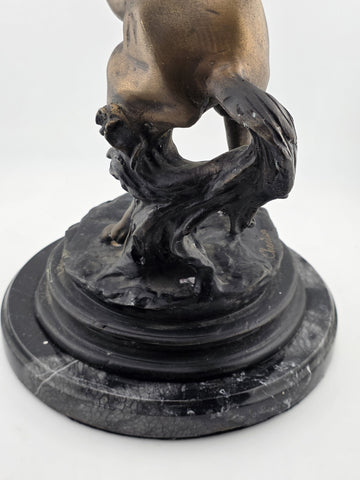 Rare Antique JEAN LOUIS CHENILLON 19th Century Bronze Horse On Marble Base