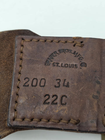 Antique 1940's Bucheimer St Louis Leather Revolver Holster Belt 34 Cartridge Rig