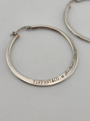 Rare Authentic Vintage TIFFANY & CO. STERLING SILVER ELSA PERETTI HOOP EARRINGS