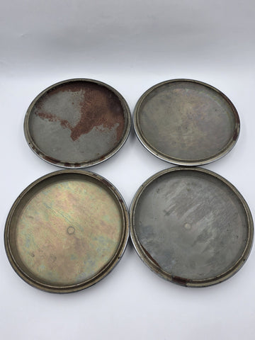 Vintage Buick Tri-Shield Dog Dish Poverty Hub Caps Set of 4 10" 1941-1960 OEM