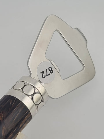 Rare Vintage Collectible John Hardy Sterling Silver Bottle Opener Wood Handle