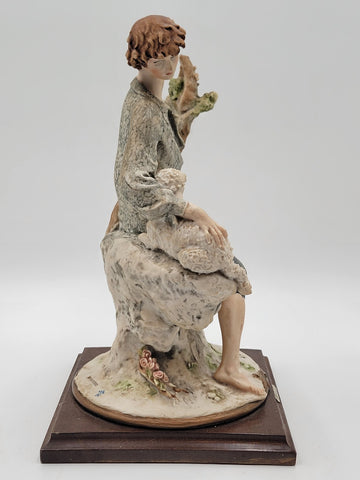 Giuseppe Armani Sculpure Capodimonte 1982 Florence Shepherd with Sheep 13 in
