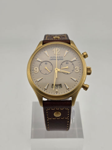 Original Movado Heritage Series Calendoplan Chronograph Watch 03.3.34.6035 Works