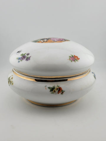 Vintage Erphila Germany Porcelain Jewelry Trinket Box Great Condition 1930s