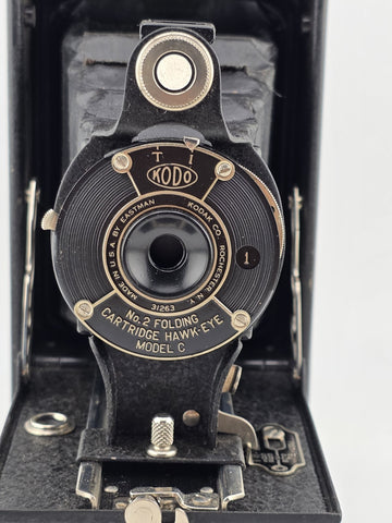 Antique Kodak No.2 Folding Cartridge Hawk-Eye Camera w/ Manual Vintage 120 Film