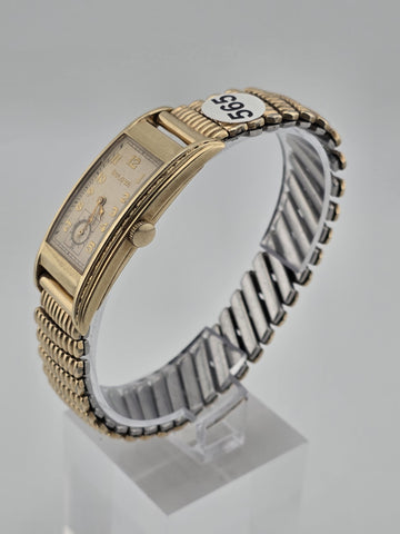 Antique 1940's Bulova 10K GF Curved Tank Art Deco Manual Wind Watch Serviced