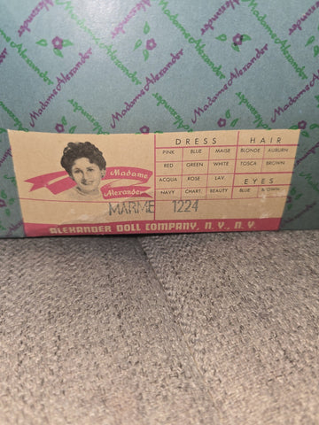 Rare Vintage Madam Alexander Doll - Marme- 12 in. - no. 1324. NEW in Box
