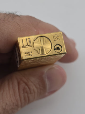 Rare Vintage Dunhill Rollagas Gold Tone Textured Switzerland Very Clean.