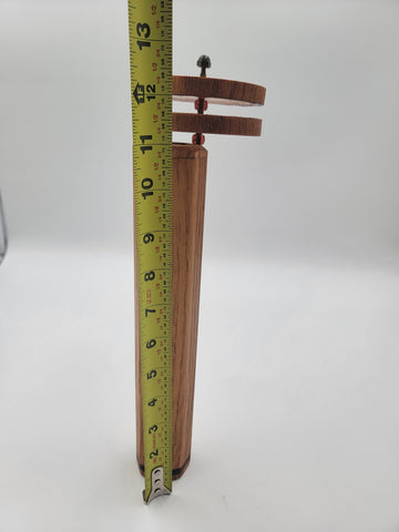 Vintage Wood Octagonal Kaleidoscope W 2 Spinning Discs & Dried Leaves.