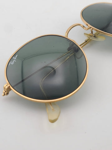 Rare 1980s 52/21mm VINTAGE B&L RAY BAN USA ROUND AVIATOR SUNGLASSES