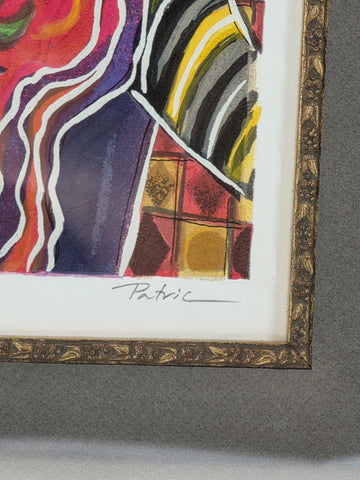 Pair Patricia Govezensky Signed Serigraph 65/375 Colorful Women Art Framed W COA