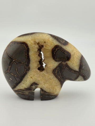 Septarian Nodule Bear Large Figurine Hand Carved Dragon Stone Crystal Sculpture