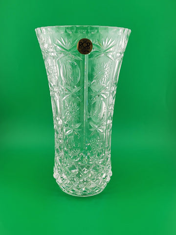 Vintage RCR - Royal Crystal Rock - 24% Lead Crystal Vase - 8.5 In -Made in Italy