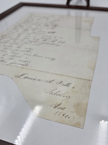 Rare OOAK 1847 Handwritten Poem “The Indian Girl” Signed Salisbury Massachusetts