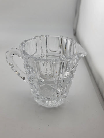 Vintage Heavy Lead Crystal Creamer Sugar And Tray Eloquent Top Quality. No Chips