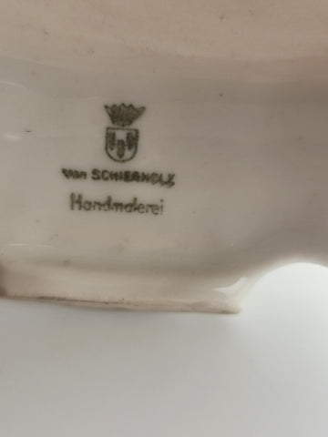 ANTIQUE 19th C DRESDEN VON SCHIERHOLZ BOY & GIRL ON SEESAW FIGURINE. 10.5 in.