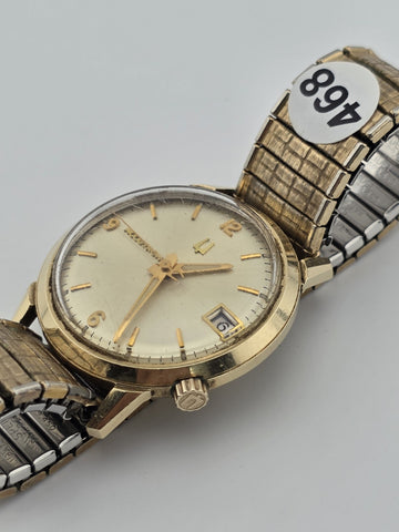 Vintage 1969 Bulova Accutron M9 14KT Gold Filled Tuning Fork Date Watch. Works.