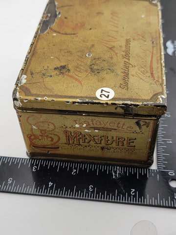 LAFAYETTE TOBACCO TIN MIXTURE HINGED LID MARBURG BROS BALTIMORE MD VINTAGE