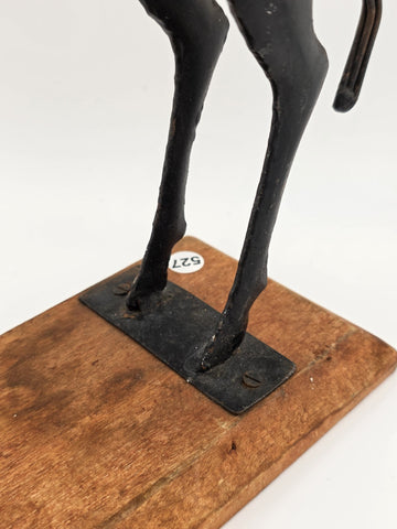 Vintage, Hand Carved Wood & Metal, Folk Art, Horse Sculpture