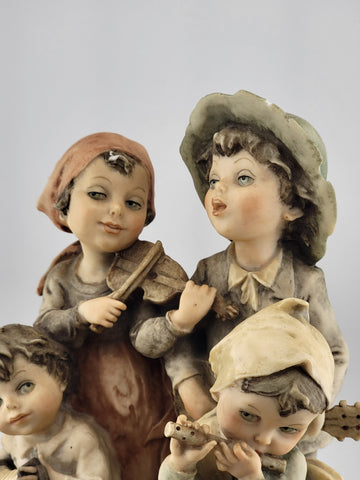 Vintage Giuseppe Armani LE Capodimonte Sculpture, 4 Children Playing Instruments