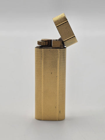 Vintage Cartier Paris Gold Tone Guilloche Flip Top Lighter Swiss Made 18072E