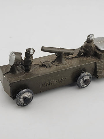 Antique Ralstoy 1930's US Army Truck with Spotlight and Artillery Gun Original