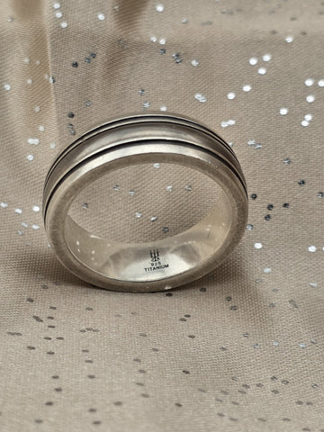 Rare James Avery 925 Sterling Silver Titanium Men's Wedding Band Ring Size 11.5