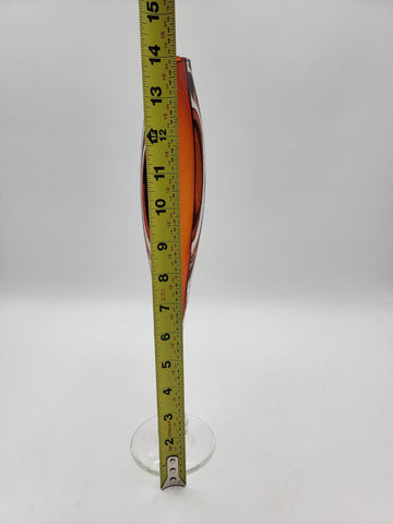 Tom Anderson Glasshouse Studio Seattle Art Glass Pedestal Bud Vase Signed. 14 In