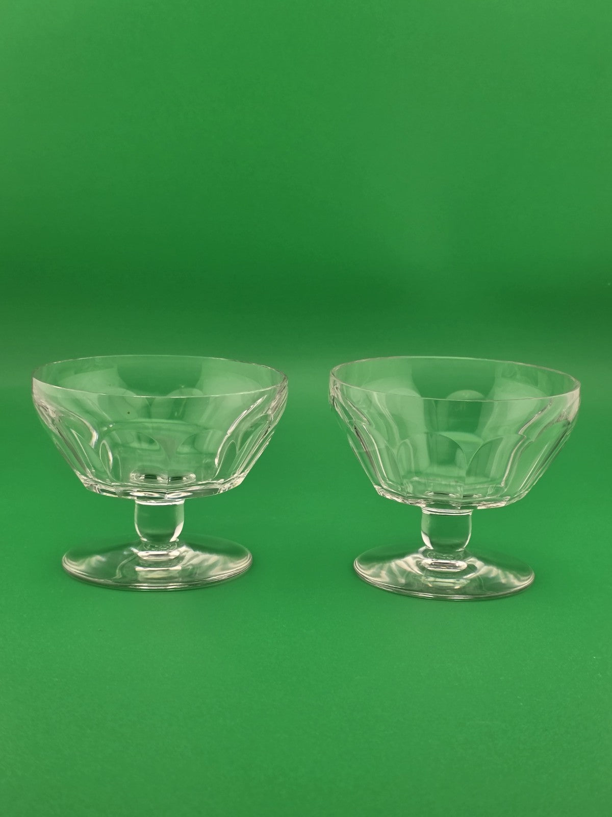 Pair Baccarat Talleyrand Crystal Sherbet Coupes Sherbet Glasses France Signed