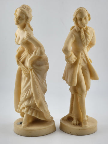 Vintage A. Santini Sculpture Colonial Victorian Man Woman Couple Signed Italy