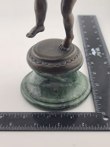 Rare Antique Franz Iffland Art Deco Nouveau Bronze Cherub Statue On Marble Base