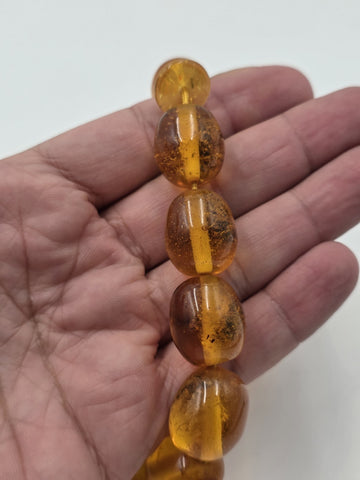 Vintage 33 Large Beaded Amber Islamic Prayer Beads Misbaha Tasbih Large Cognac