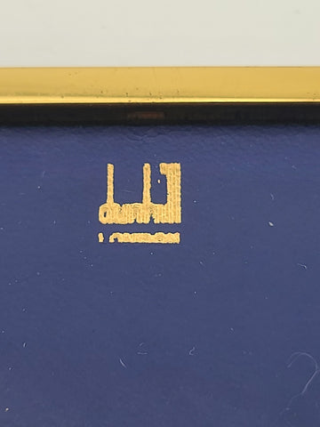 Vintage Dunhill London Leather Cigarette Case Blue Interior Gold Tone