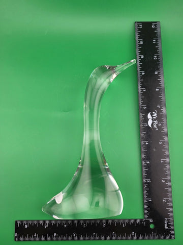 Vintage Mid Century Daum France Crystal Swan Duck Loon Bird Figurine Signed.